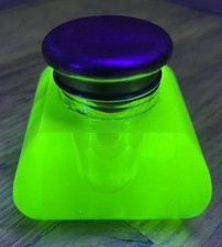 Art Deco Uranium Glass Inkwell