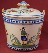HENRIOT QUIMPER FAIENCE BUTTER DISH / BUTTER BELL TRADITIONAL PETIT BRETON