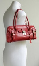 John Richmond Ri2k, EAST WEST LOOK RED LEATHER SHOULDER BAG / TOTE / TOP HANDLE