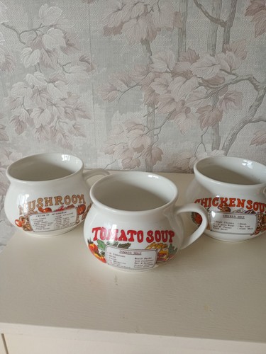 Vtg 80s soup bowlmugs - x, 3