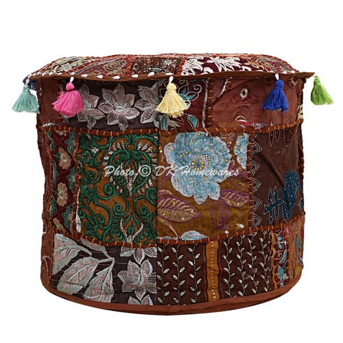 Patchwork pouf ottoman indian - patchwork,