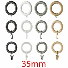 Wooden Curtain Rings 35mm - Multi Colour - Hooks, Clips, Metal Ring, Multi-Buy