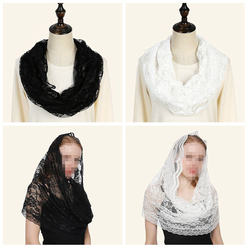Women embroidered scarf lace - women's,