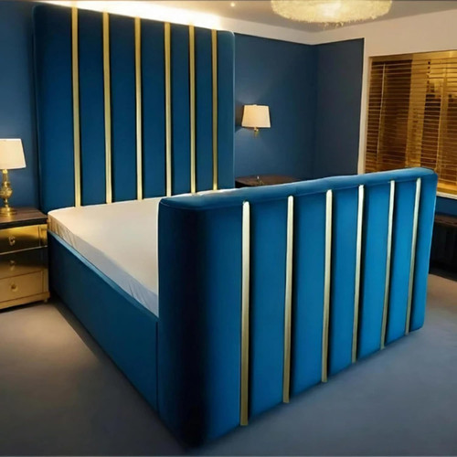 Luxury velvet bed - velvet, tv