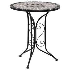 Mosaic Bistro Table Grey 61cm Ceramic vidaXL