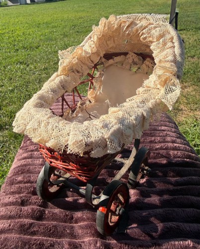 Vintage miniature wicker doll - vintage,