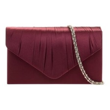 Women Pleated Satin Clutch Bag