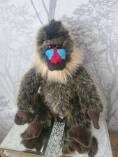 Dowman Soft Touch Mandrill Monkey Plush Collectible Toy 10 Inches