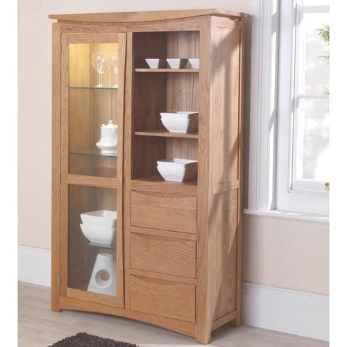 Solid oak display cabinet - solid,