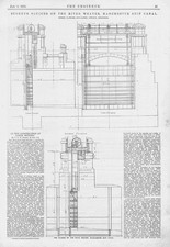 Manchester Ship Canal Stoney Sluices on the River Weaver Antique Print 1891