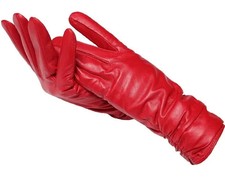 Classic pleated leather gloves - classic,