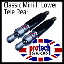 Classic Mini 1" Lowered Rear Telescopic Shock Absorbers Protech Shocks Damper  