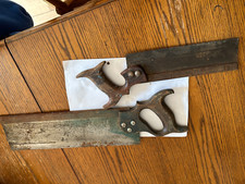 2x VINTAGE DOVETAIL tenon saws wood cutter ,JOHN COCKERIL SHEFFIELD & bigger one