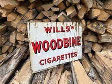 Vintage Enamel Advertising Sign Aladdin Wills Woodbine Cigarettes Double Sided