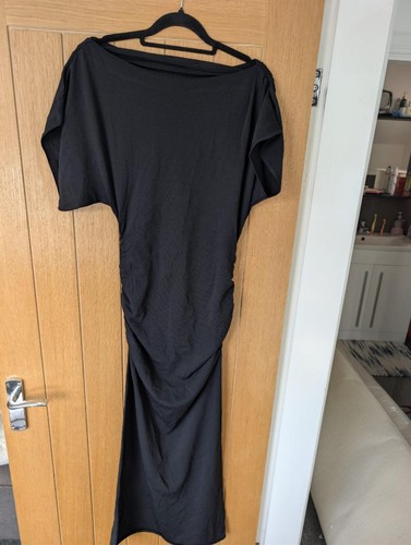 Zara black ruched maxi - black,
