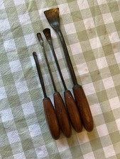 Vintage Carving 1 1/8”, 9/16” Wide Spoon Gouges by Marples and 2 other Chisels