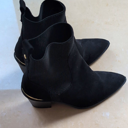 Womens black suede - black,