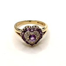 Amethyst diamond 9ct - 9ct, gold