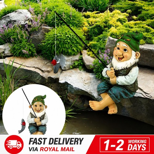 Garden gnome fishing - &, rod
