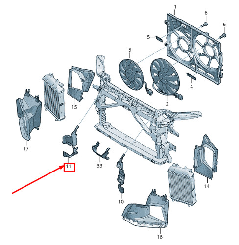 Audi rs3 right radiator - radiator, fan