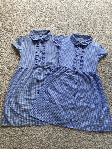 Girls blue gingham school - girls',