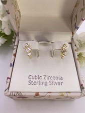 Sterling CZ Earrings NIB