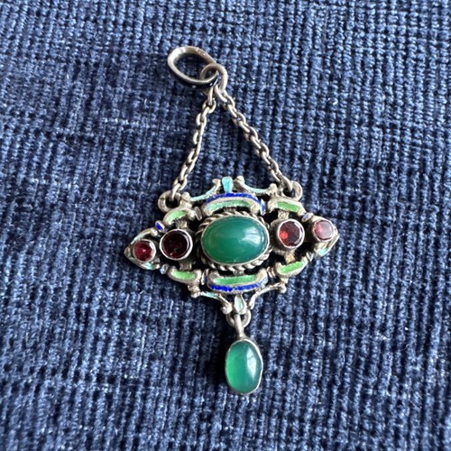 Antique silver enamel austro - silver,