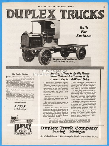 1920 duplex truck - duplex, company