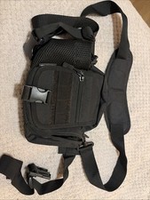 Tactical Waist Bag Or Shoulder With Water Pocket - Black
