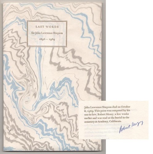 Robert mezey last - last, words