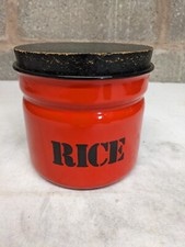 Vintage Large Red Enamel RICE