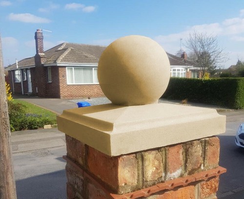 Cast stone chamfered pier - cast,