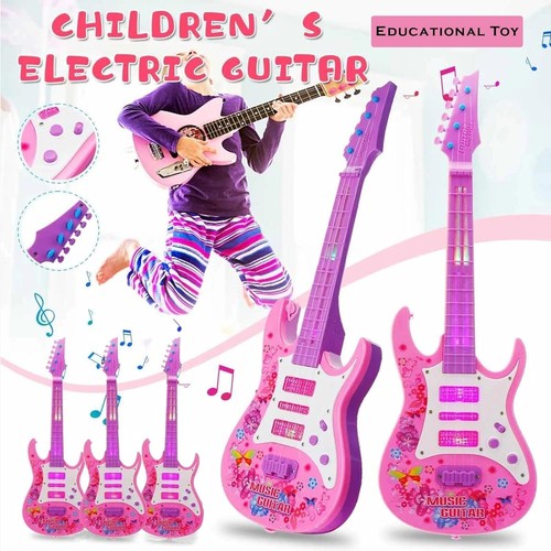 Girls pink rock band guitar - girls,