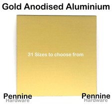 *BLACK or GOLD Anodised Aluminium 1.2mm Guillotined Metal Sheet Plate Crafts