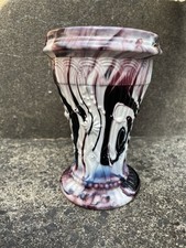Victorian John Derbyshire Amethyst Marbled Malachite Slag Glass Vase Rd# 300300