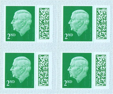 2Nd Class Stamps (4 Pack) Standard UK Letter Stamps BARCODED Self Adhesive Post