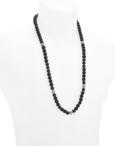 Black shamballa bead necklace - shamballa,