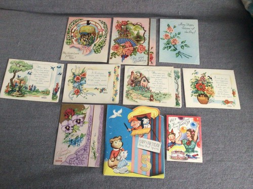 Vintage greetings cards - cards, joblot