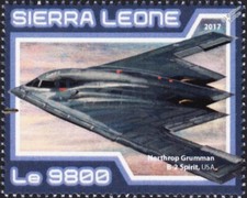 USAF Northrop Grumman B-2 SPIRIT Stealth Bomber Aircraft Stamp 2017 Sierra Leone