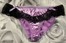 Woman’s CD TV sexy Lilac knickers Silky Feel Frilly Panties Briefs  Size XL 16