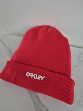 Oakley Red Beanie Winter Knit Hat One Size Unisex