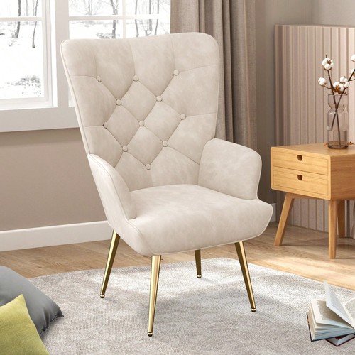 Velvet accent armchair with - accent,