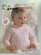 Patons Fairytale DK 7964 Knitting Pattern Crew Neck Sweater 16-22” (35)