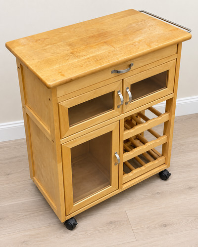 Wooden kitchen trolley cart - wooden,