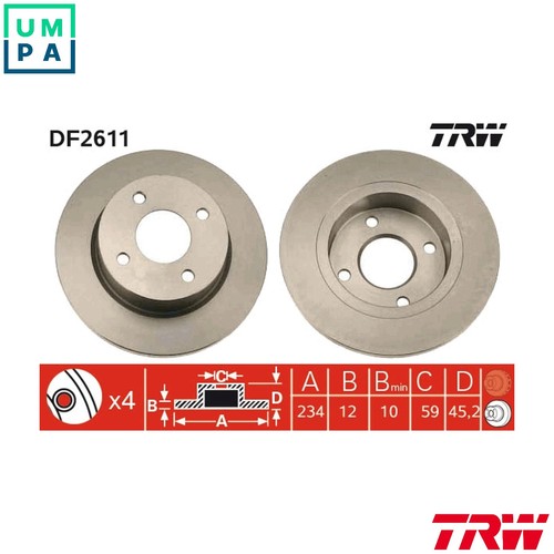 Brake disc df2611 for - 2x,