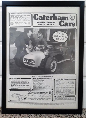 Framed original classic car - car, ad