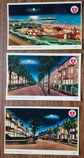 1970s Cliftonville by Night Lot x 3 Postcards Godwin Road,  Surrey Road, Gardens