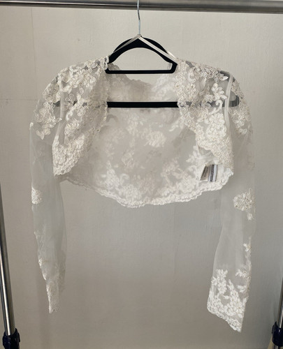 Ivory lace bridal shrug bolero - ivory,