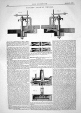 Old Print 1862 Thomas Vickers Railway Wheels Newton Friction Slide Valves 19th