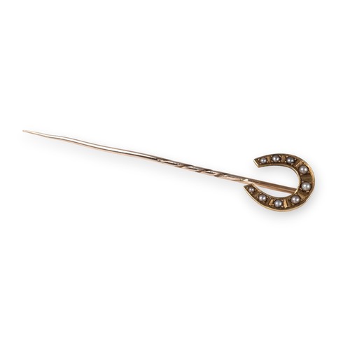 Antique gold horseshoe stick - antique,